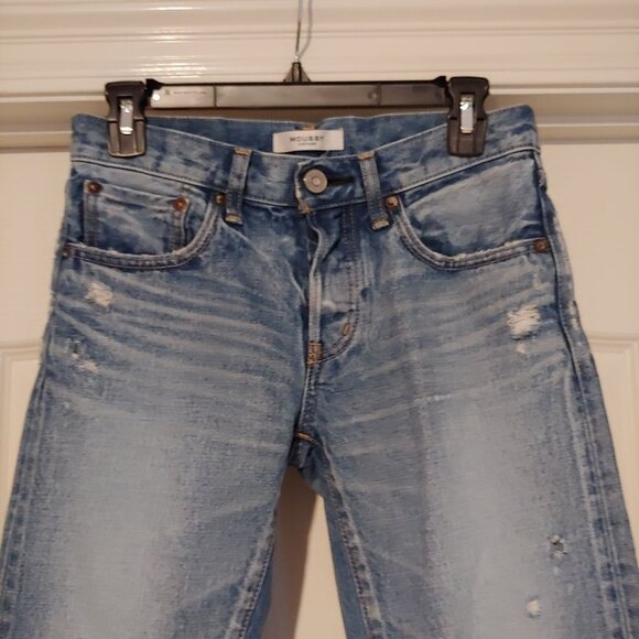 Moussy Vintage Womens Howa Button Fly Distressed Jeans 25 Cotton Japan Denim - Picture 3 of 13